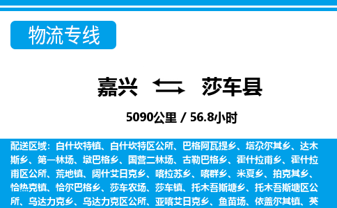 嘉興到莎車縣物流專線-嘉興至莎車縣貨運(yùn)公司