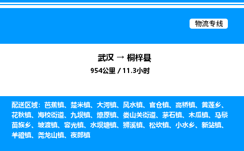 武漢到桐梓縣物流專(zhuān)線-武漢至桐梓縣貨運(yùn)公司